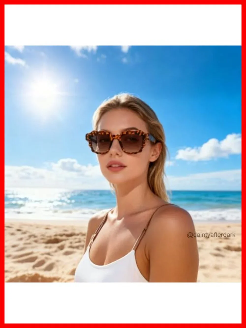 Unique Irregular Wave-Shaped Square Sunglasses with UV400 Protection